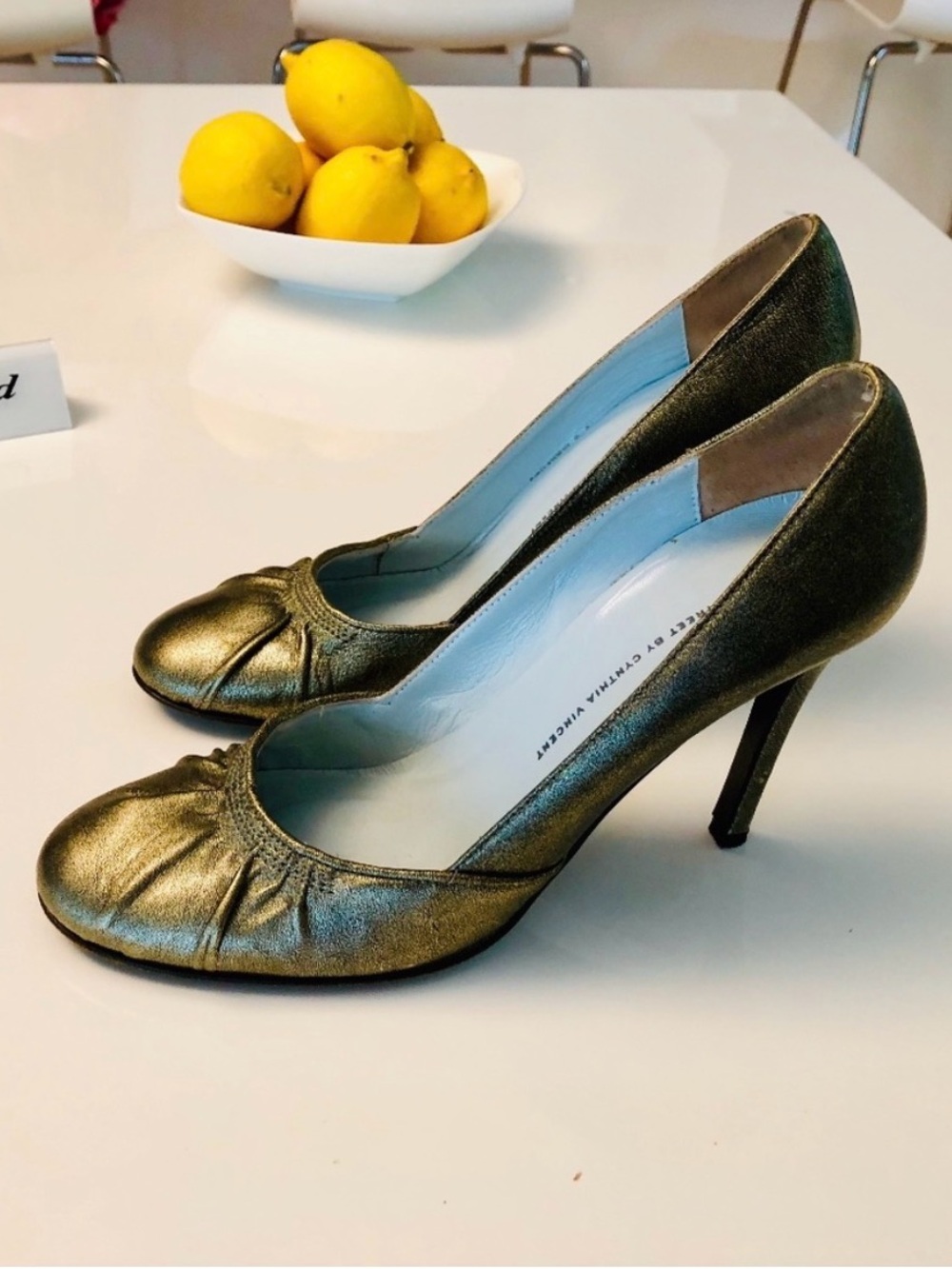 Twelfth Street by Cynthia Vincent Metallic Gold Pumps